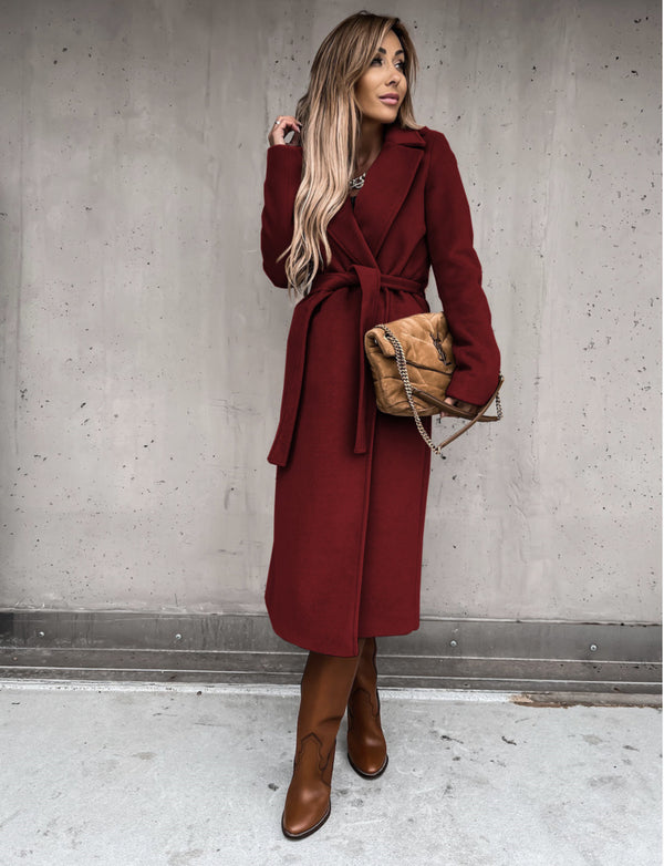 Elegant Long Woolen Coat